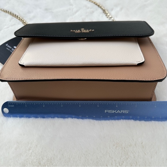 Kate Spade New York Remi Crossbody Black Tan and Cream with Chain K8519 NWT - Picture 10 of 16